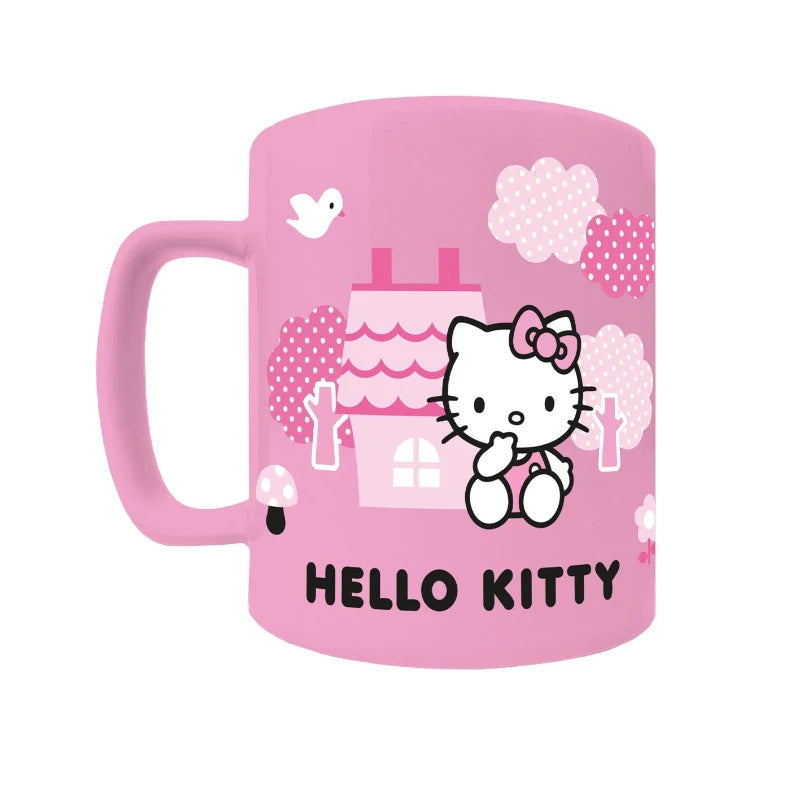 fuzzy hello kitty mug with plush removable cover printed mug