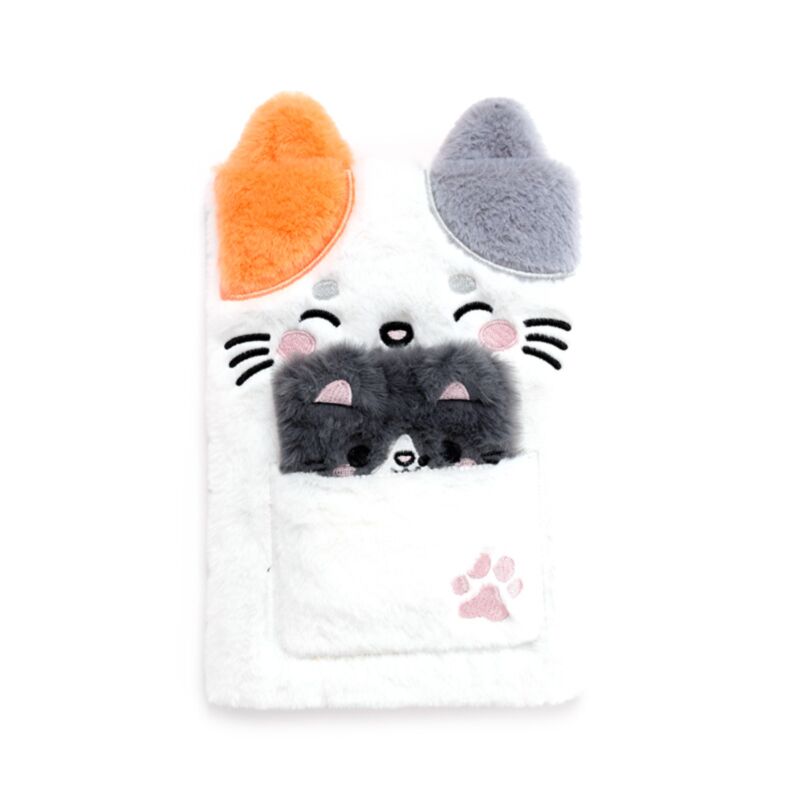 plush notebook lola with mini pouch furry cute notepad