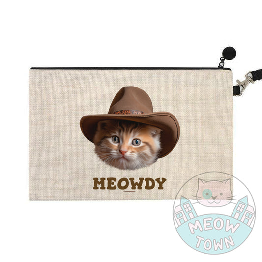 Meowdy texan cat howdy gift idea for cat lovers unique present pouch gift purse