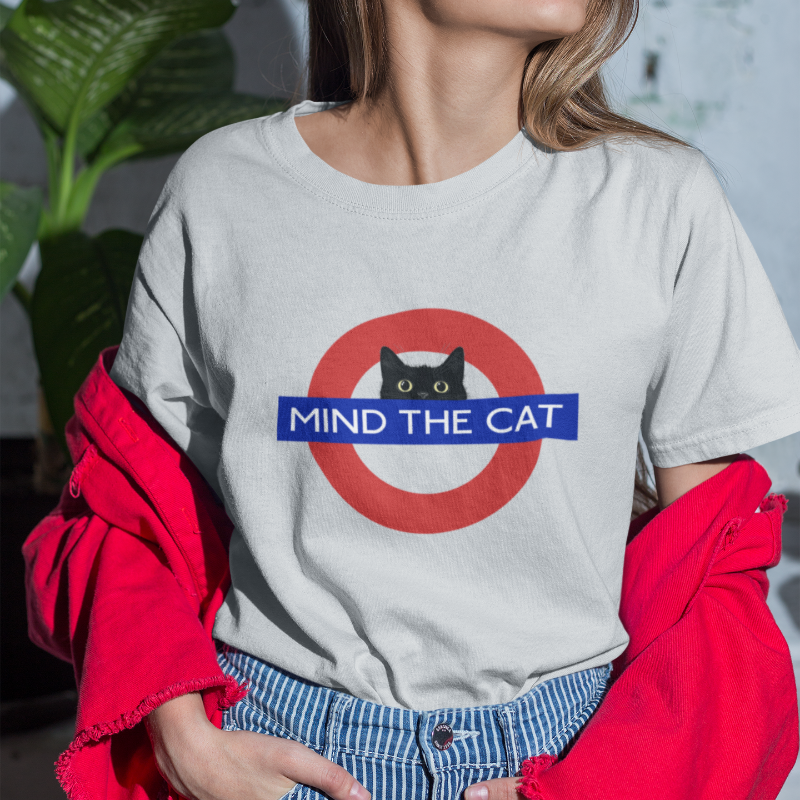 mind the cat london tube t-shirt