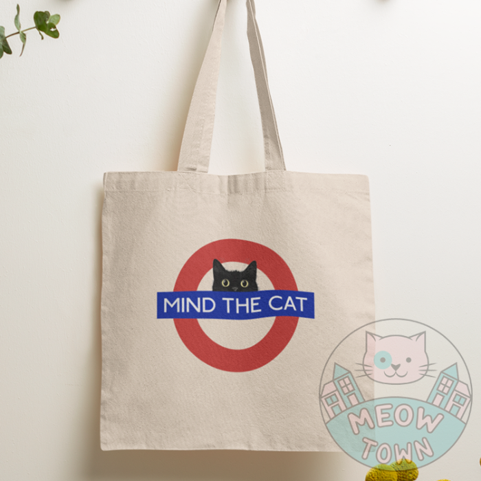 Mind the cat tote bag tube london cat souvenir shoulder bag