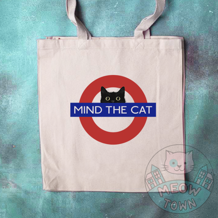 Mind the cat tote bag tube london cat