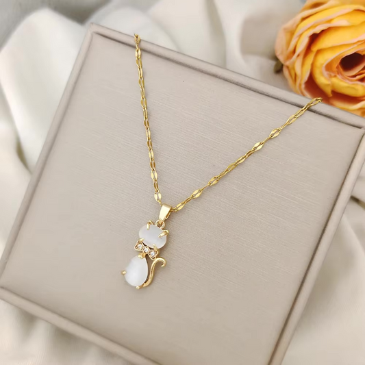 unique necklace with a lovely kitty shaped pendant