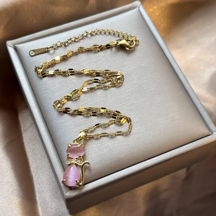 unique necklace with a lovely kitty shaped pendant
