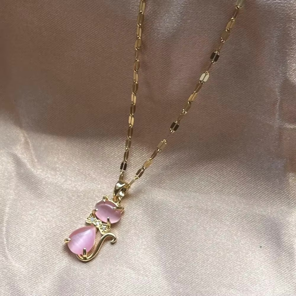 unique necklace with a lovely kitty shaped pendant