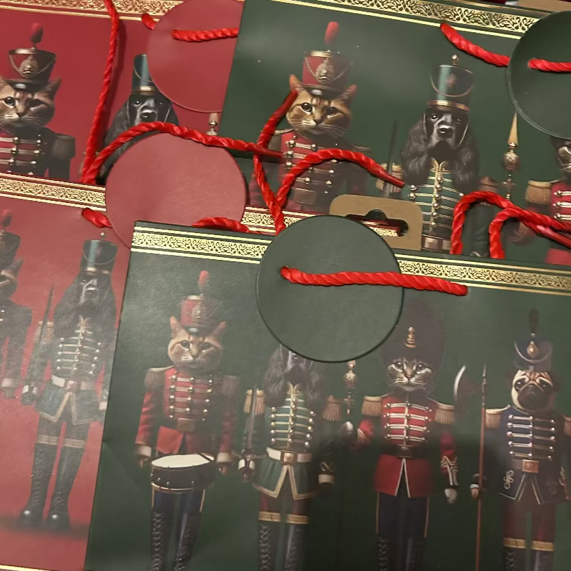 nutcracker cats and dogs gift bag