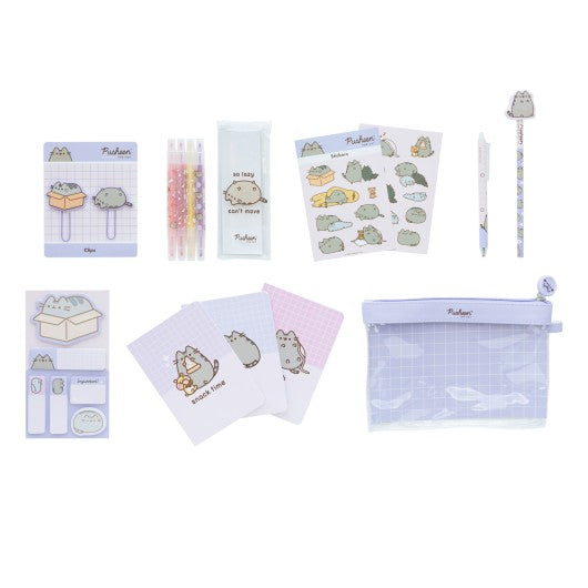 pusheen stationery set purple
