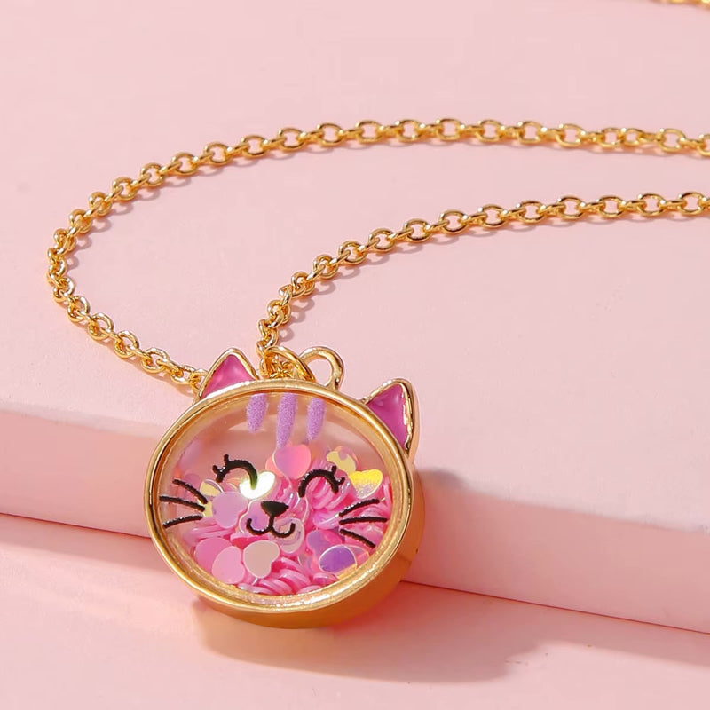 shaker necklace pink cat