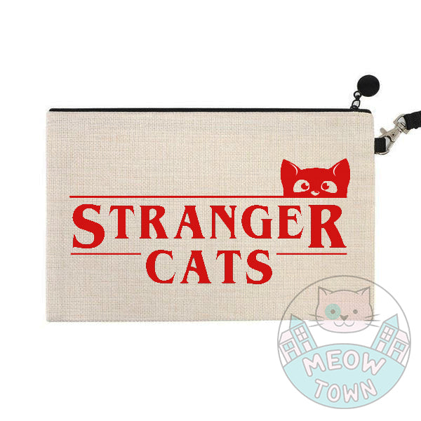 purse pouch for cat lovers with our popular Stranger Cats design gift ideas for cat lovers