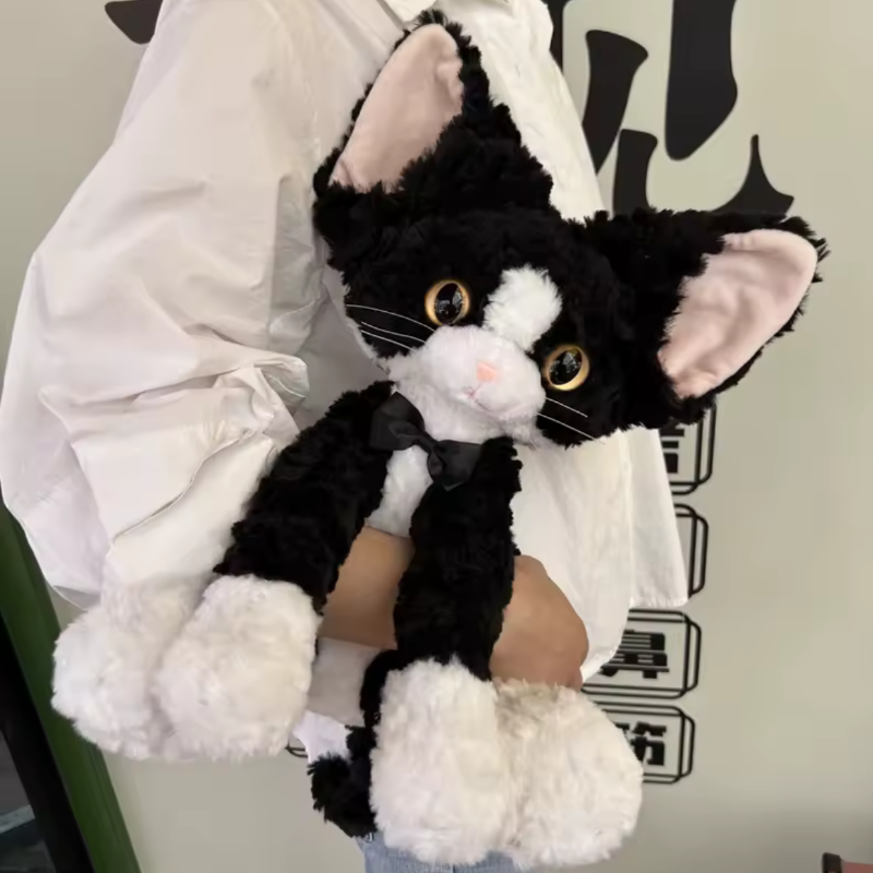 oreo tuxedo cat plush soft toy cute big foxy ears