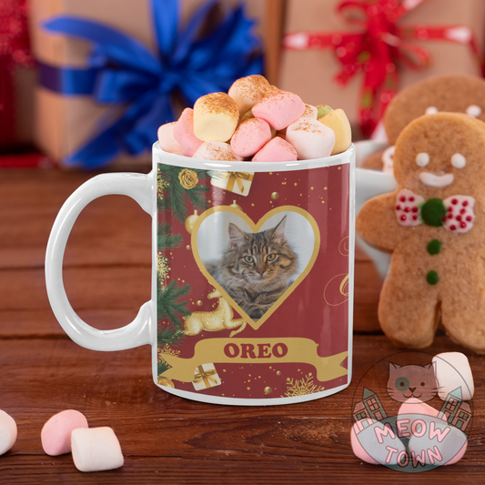 Personalised Meowy Christmas Mug