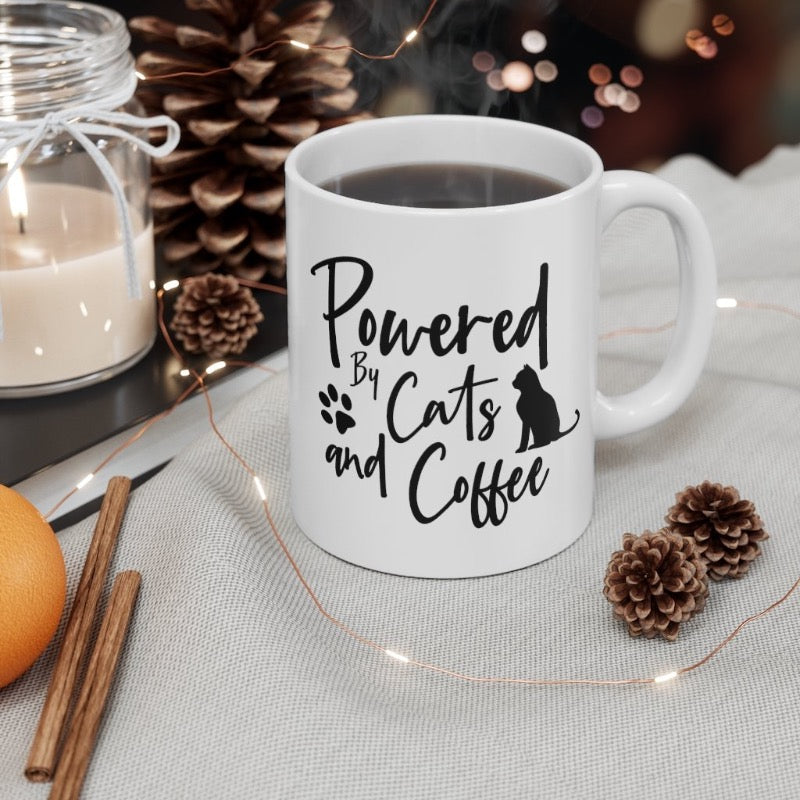 Powered By Cats And Coffee Ceramic Mug