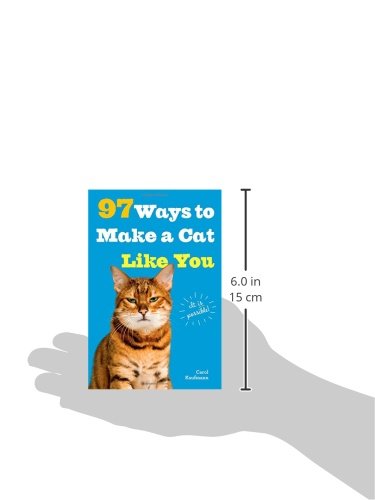 97 ways to make a cat like you pocket book. 97 tried and tested ways - inspired, occasionally silly but all based on behavioural research - to ensure your pet’s loyalty, happiness and well-being. From the creative gift of touch, to imaginative play and making toys and distractions out of household objects, you will find that when treated in the right way, your pet will respond in kind.