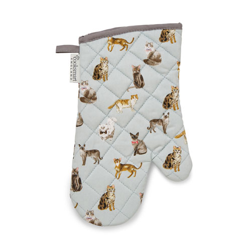 Insulation glove oven mitt with cat prints curious cats