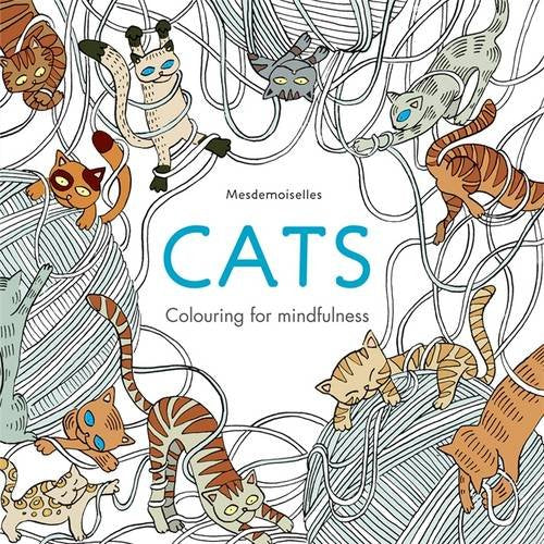 Cats colouring for mindfulness book Mesdemoiselles