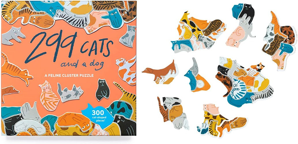 299 cats and a dog a feline cluster puzzle funny toy puzzle adults kids cat lovers