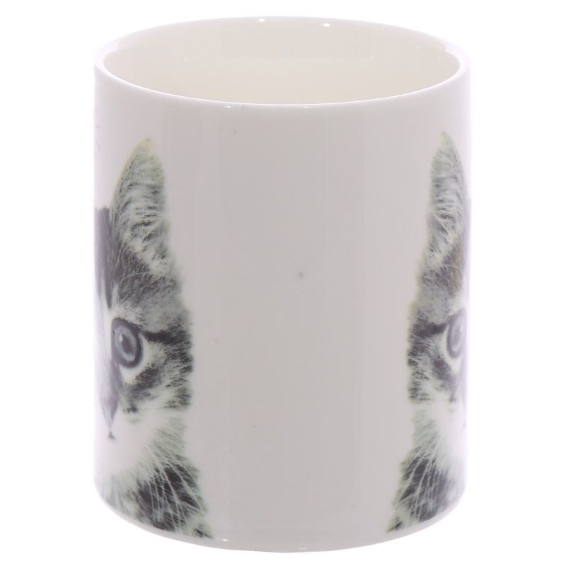 Meow slogan porcelain mug for cat lovers cute kitten print double sided print
