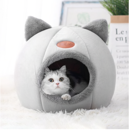 warm and cosy cat igloo for your feline friend