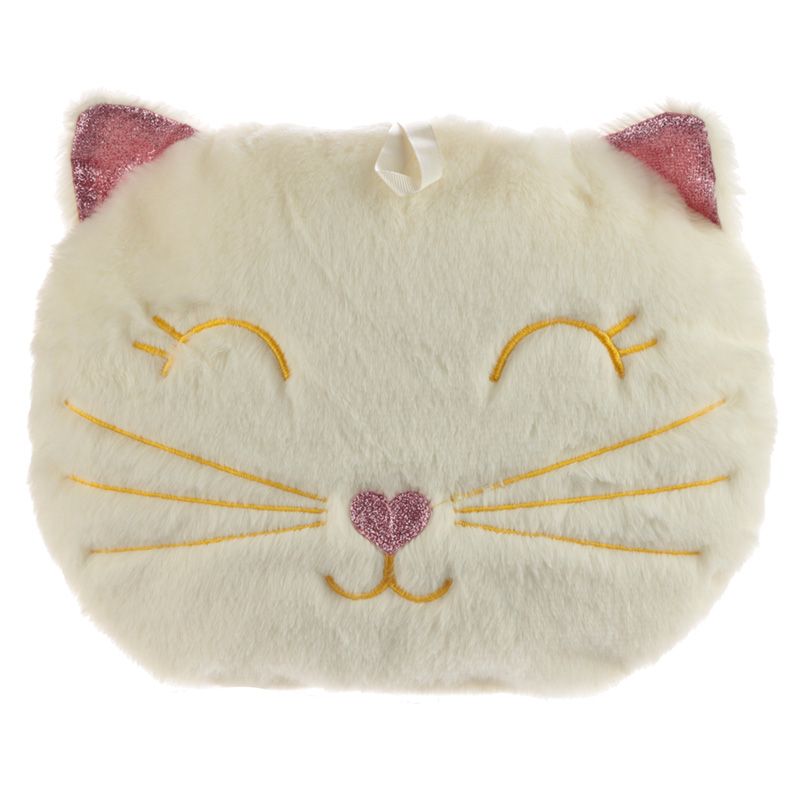 What could be better on a chilly winter day than snuggling up with a soft, warm kitty?  400ml water capacity. Super soft plush (polyester) material, natural rubber bottle.