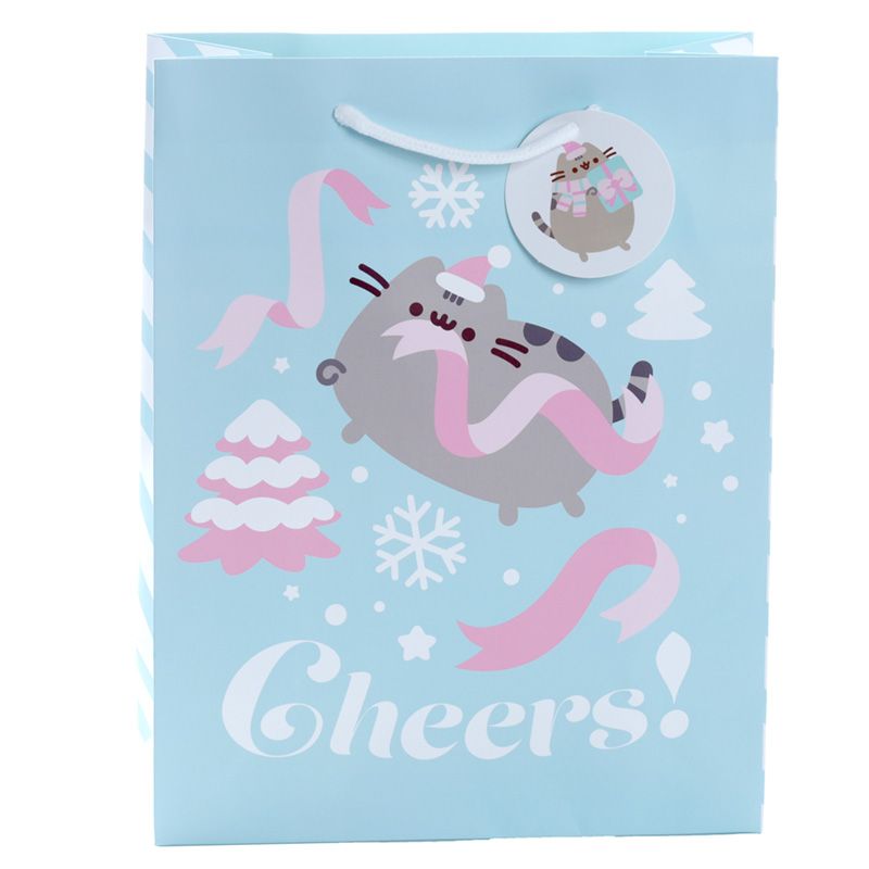 A lovely, festive Pusheen gift bag with plenty of space to fill with cute cat goodies for the cat lover in your life.  Made from card, it comes with a little gift tag attached to the cord handles. christmas for cat lovers