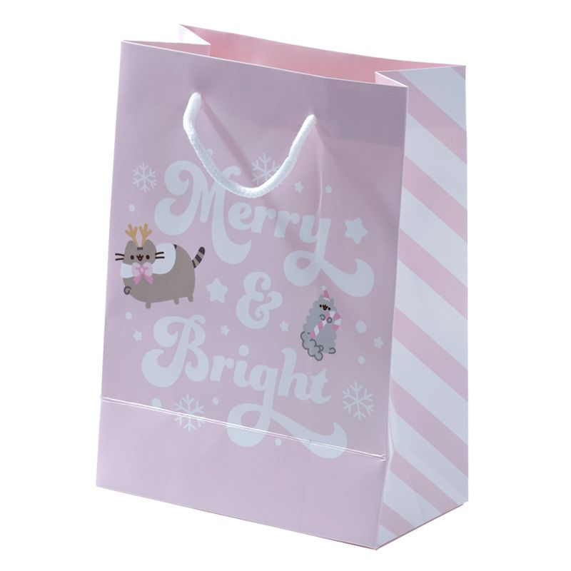 A lovely, festive Pusheen cat gift bag with plenty of space to fill with cute feline themed goodies for the cat lover in your life.
