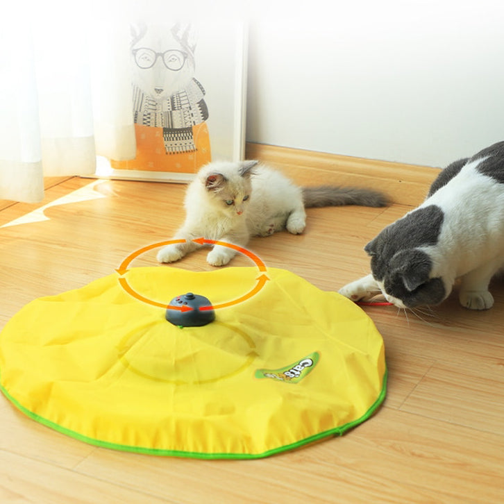 A super funny, interactive toy which fulfills your cat's natural instinct to pounce and prey. It will be your furry friend's new favourite toy for sure :) Features a durable nylon cover, concealing a hidden peek-a-boo "mouse" which skitters around.  Suitable for cats and kittens of all ages.