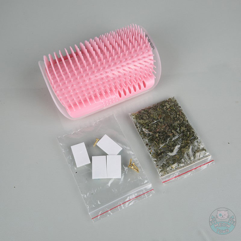 Cat massage comb grooming for furniture wall corners pink colour