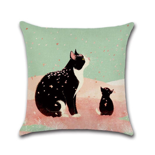 Freshen up those boring cushions on your sofa with this lovely cushion cover printed with adorable tuxedo kitties autumn fall rose