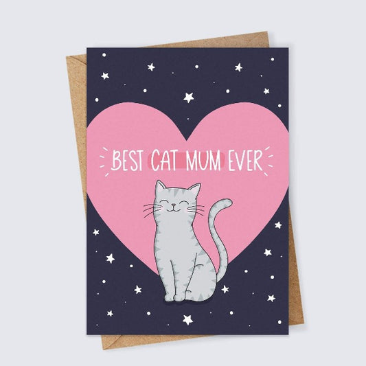 This lovely Best Cat Mom card is purrfect for any occasion, especially Mother's Day and birthdays gift card for cat lovers