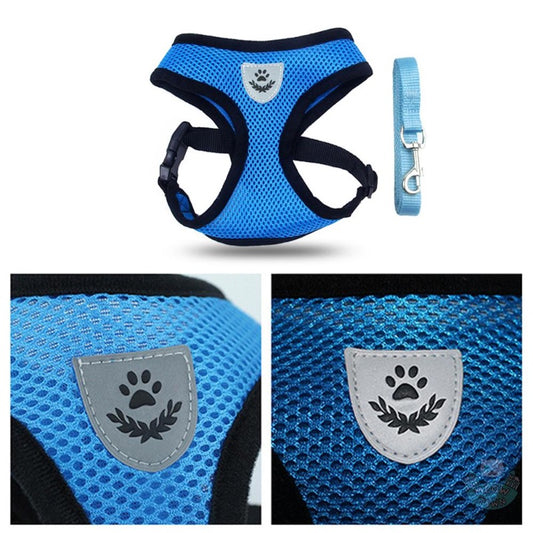 Cat harness for adult cats kittens reflective durable for walking blue or pink