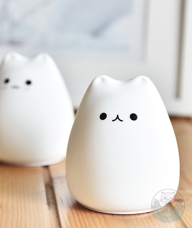 silicone led night light lamp 7 various colours touch lamp for cat lovers cute cat face