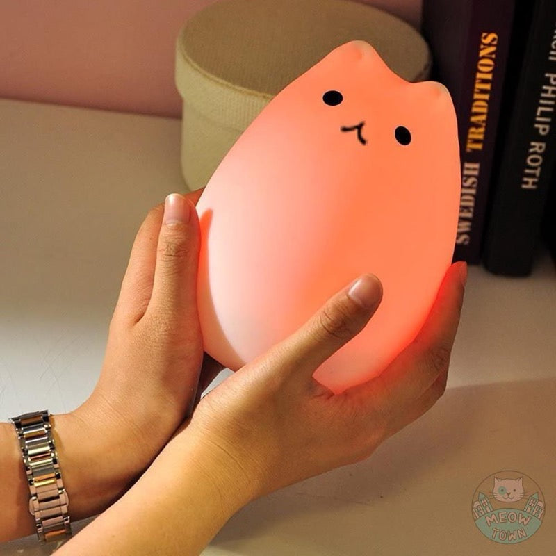 silicone led night light lamp 7 various colours touch lamp for cat lovers cute cat face