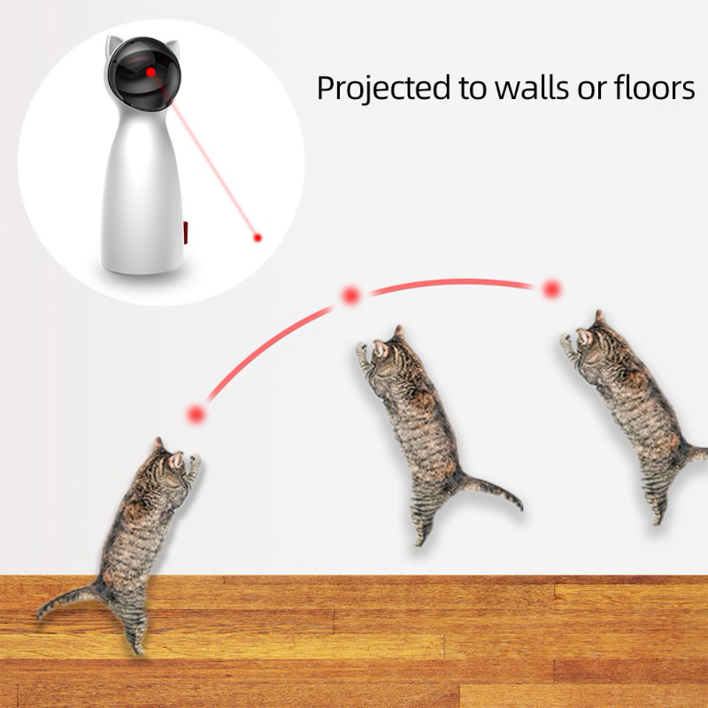 Automatic laser cat toy with cute cat ears electronic toy for indoor cats and kittens