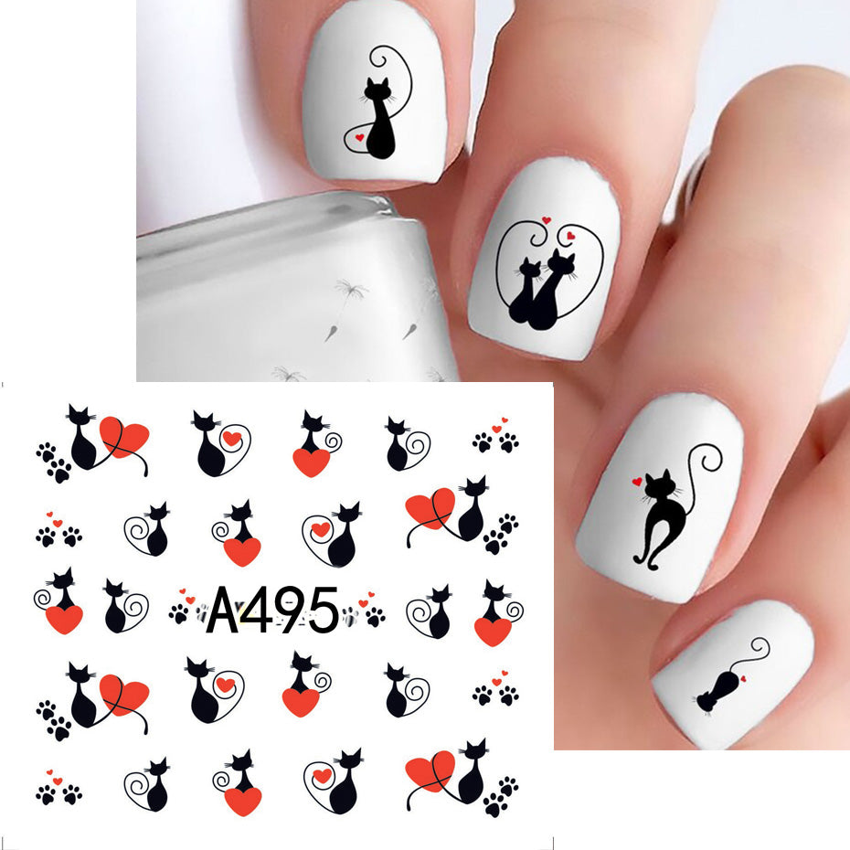 A pawsome set of water slider nail decals with cute black kitties. Hundreds of adorable black cats in various designs, 12 sets of stickers in total! A perfect accessory for the Festive season/ Halloween party, or everyday use for any black cat lover ladies!