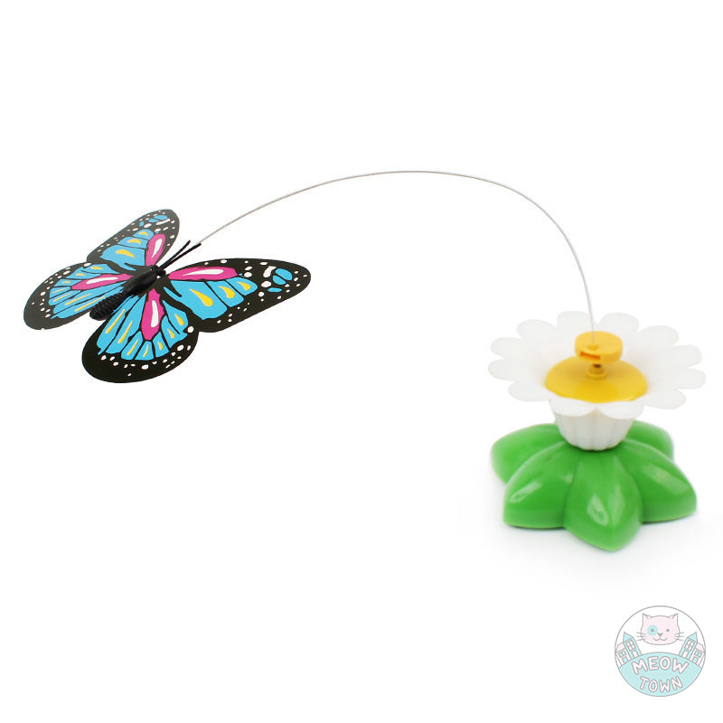 small rotating butterfly flower cat toy electronic interactive cat's favourite indoor adult cats and kittens