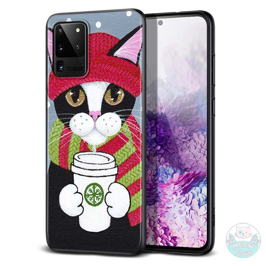 winter samsung cat case phone case for cat lovers