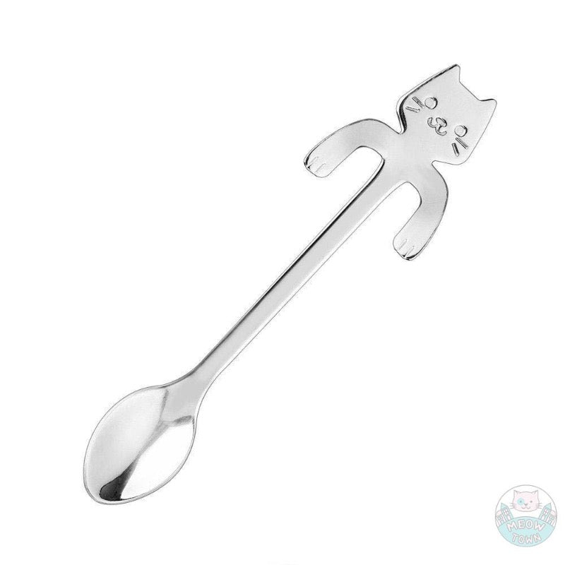 stainless steel cat teaspoon set cute cat home accessories